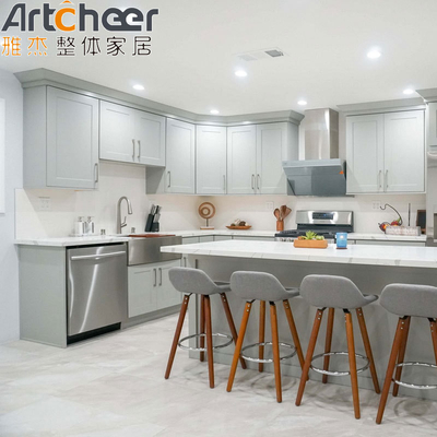 качество  American Style Ready to Assemble White Shaker Style Modular Kitchen Cabinet Solid Wood завод