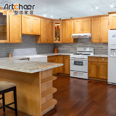 Модульный кухонный шкаф из фанеры и мраморного камня