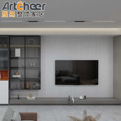 Современный роскошный телевизор и кофейный стол идеально подходят для хранения в гостиной.